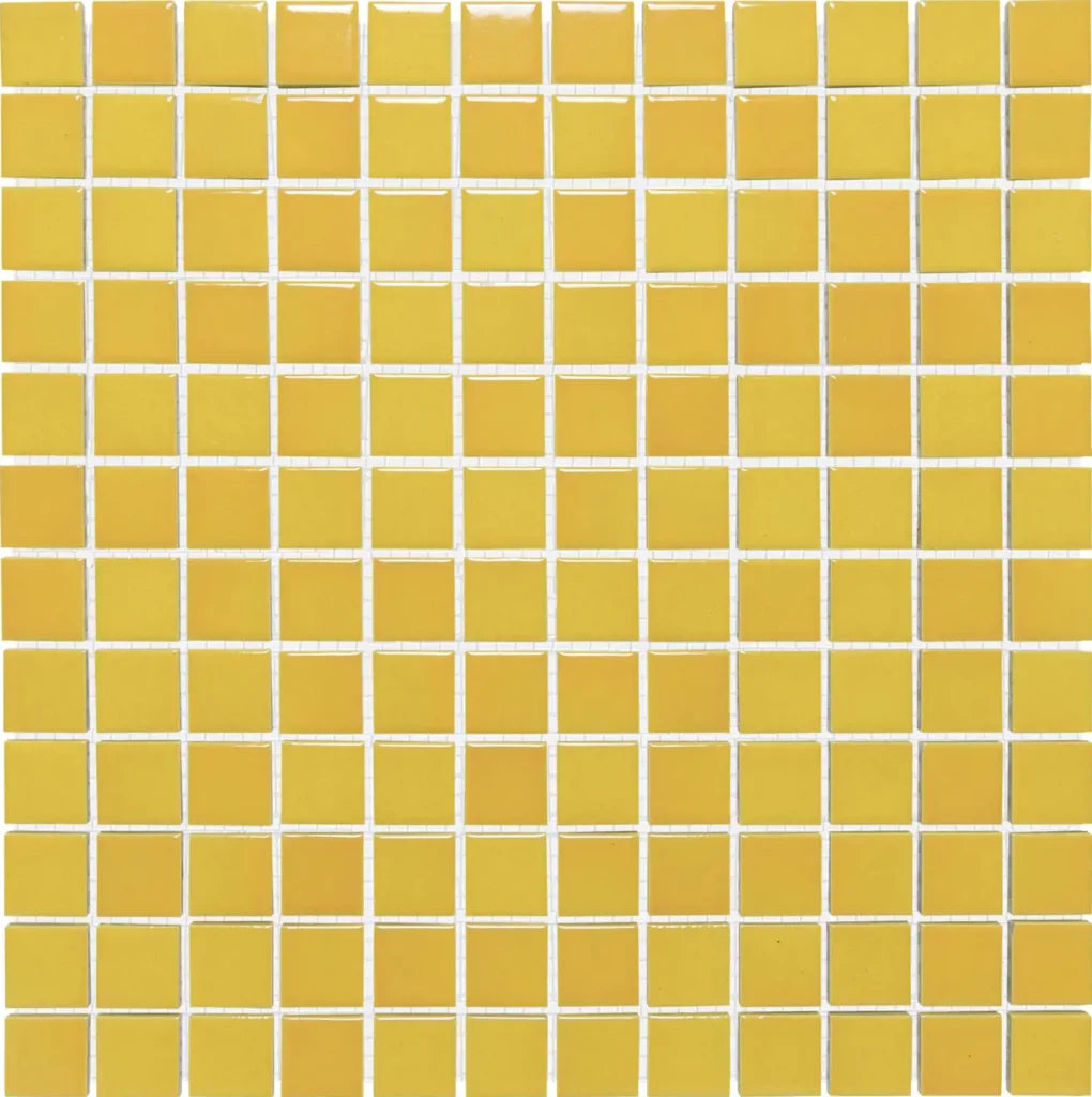 Flamed Yellow Glossy mozaïektegel 2