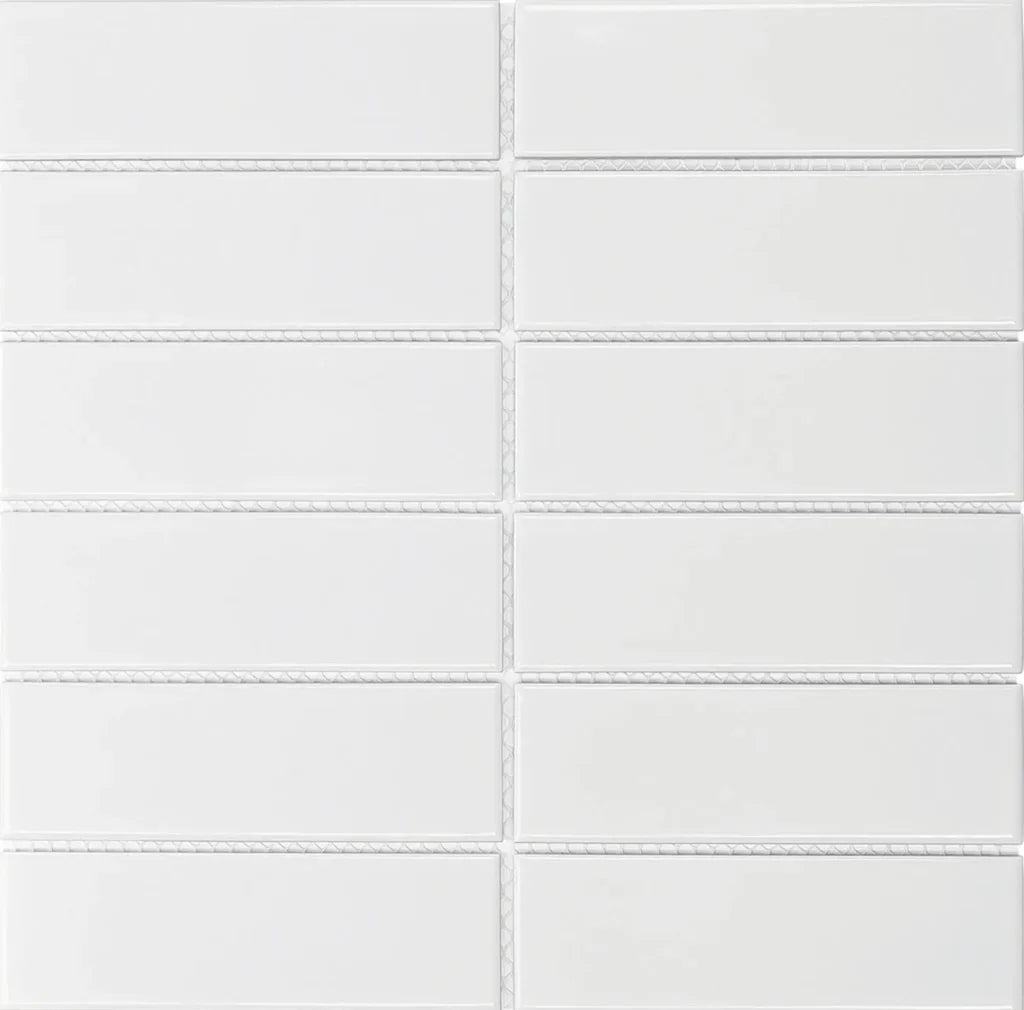 White Glossy mozaïektegel 2
