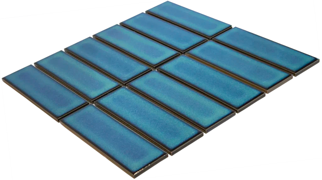 Azure Blue Speckle Glossy mozaïektegel