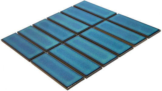 Azure Blue Speckle Glossy mozaïektegel