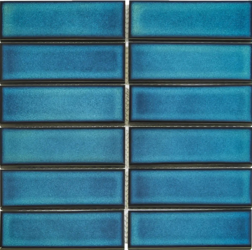 Azure Blue Speckle Glossy mozaïektegel 3