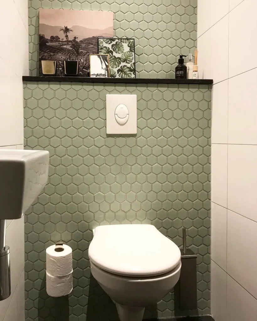 Light Green Edge Glossy mozaïektegel 5