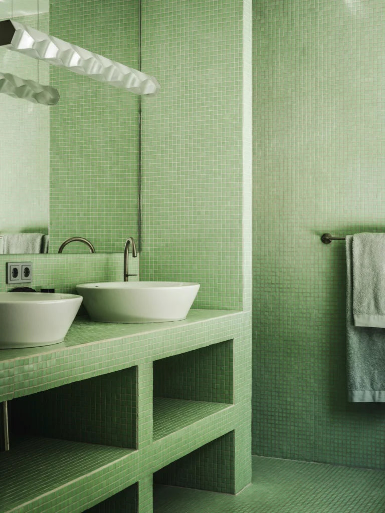 Ultra Light Green Soft Grain mozaïektegel 5