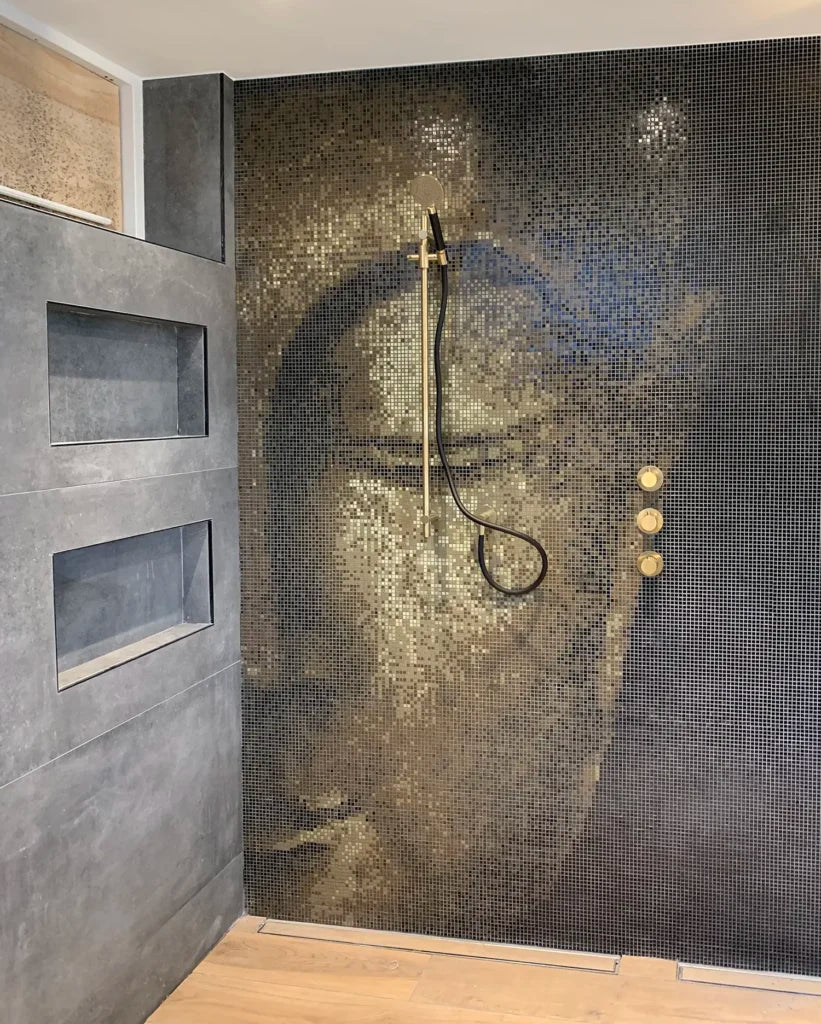 Ultra Light Brown Soft Grain mozaïektegel 4