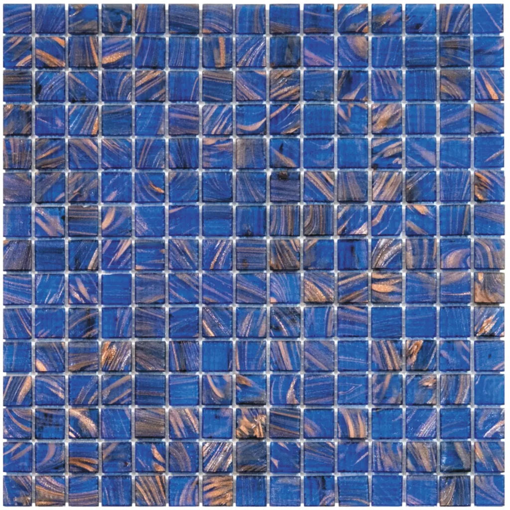 Medium Blue Golden Vein mozaïektegel 2