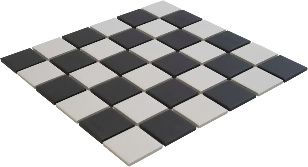 Chessboard Super White Matt R11 mozaïektegel