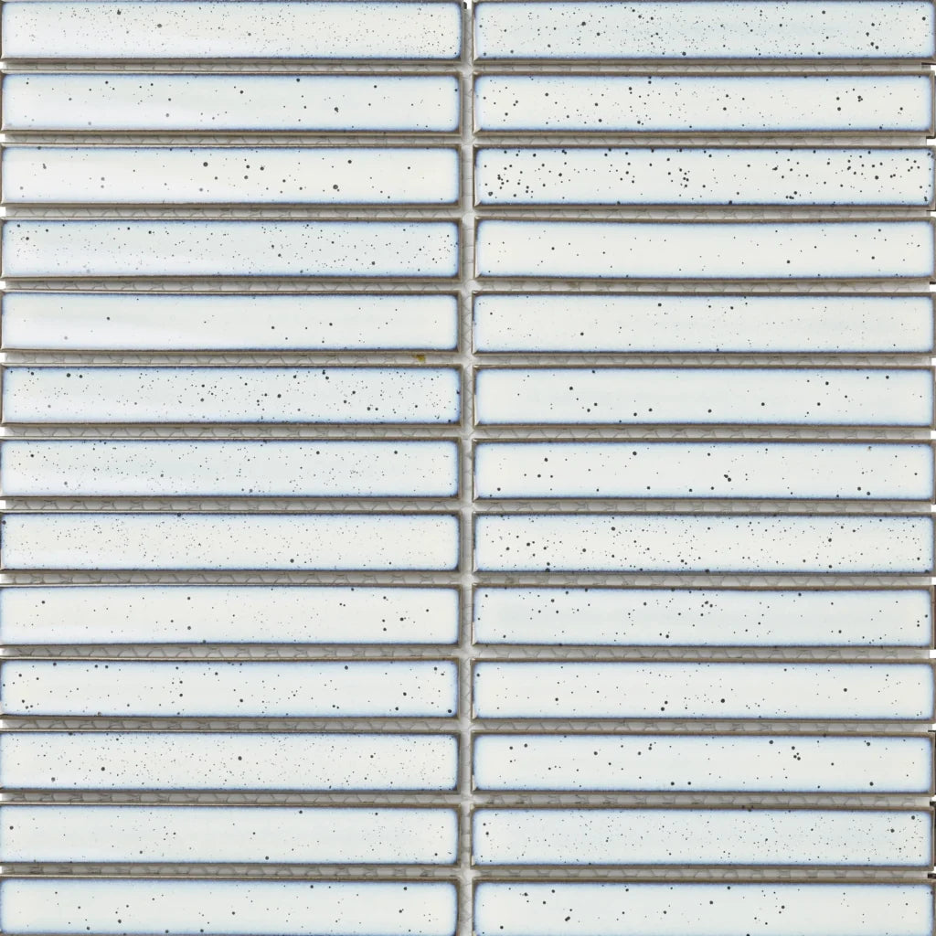 White Blue Speckle Glossy mozaïektegel 2