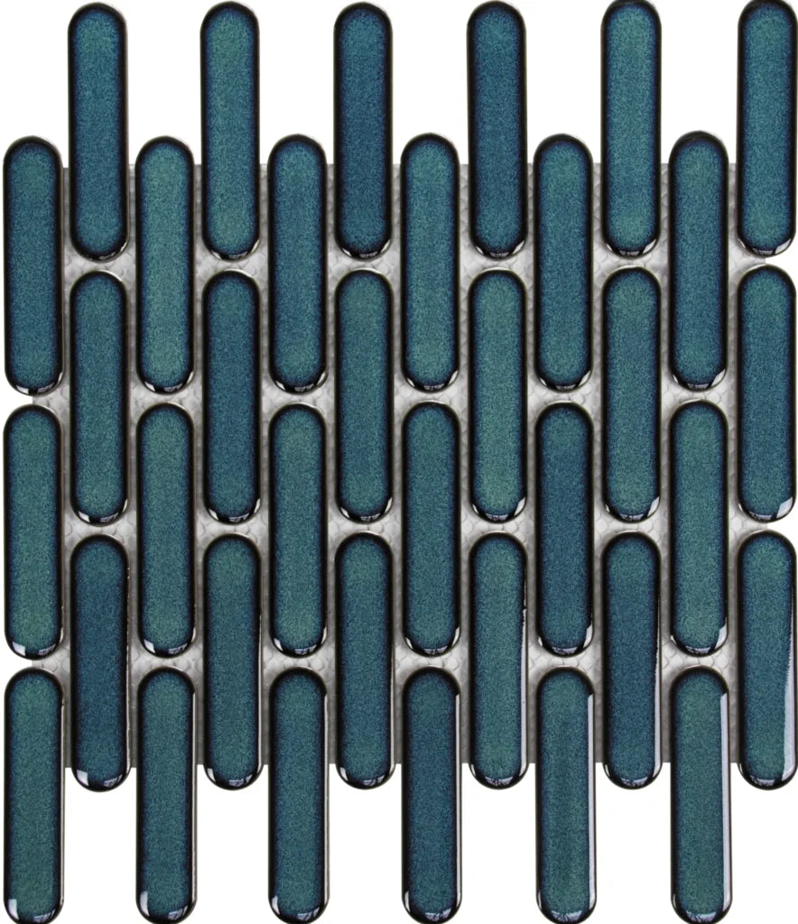 Azure Blue Speckle Glossy mozaïektegel 3
