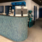 Azure Blue Speckle Glossy mozaïektegel 6