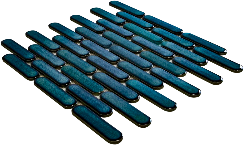 Azure Blue Speckle Glossy mozaïektegel
