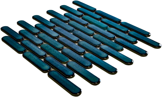 Azure Blue Speckle Glossy mozaïektegel