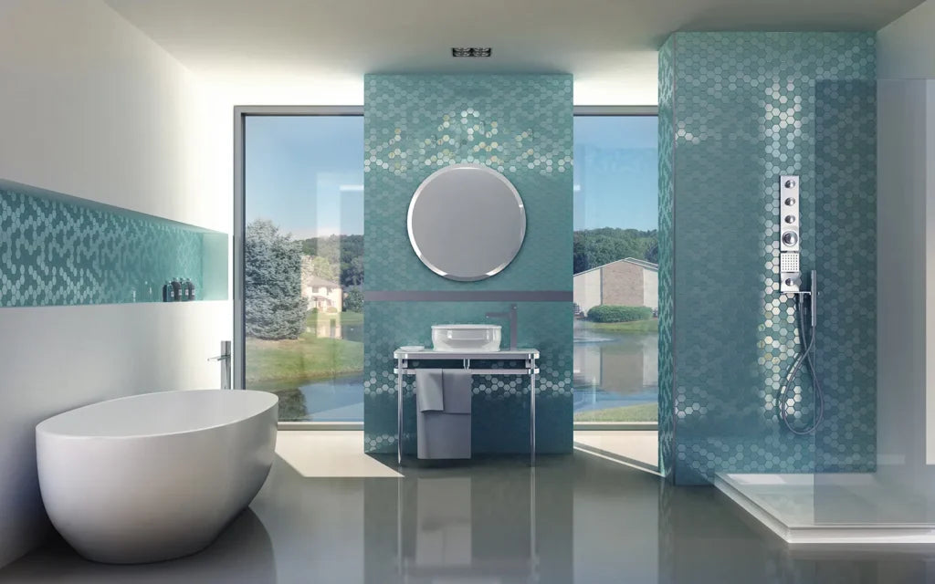 Turquoise Matt Glossy mozaïektegel 2