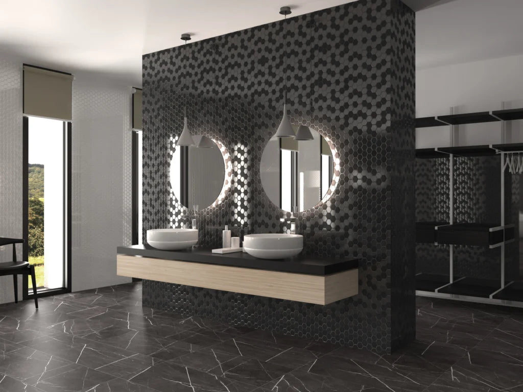 Black Matt Glossy mozaïektegel 2