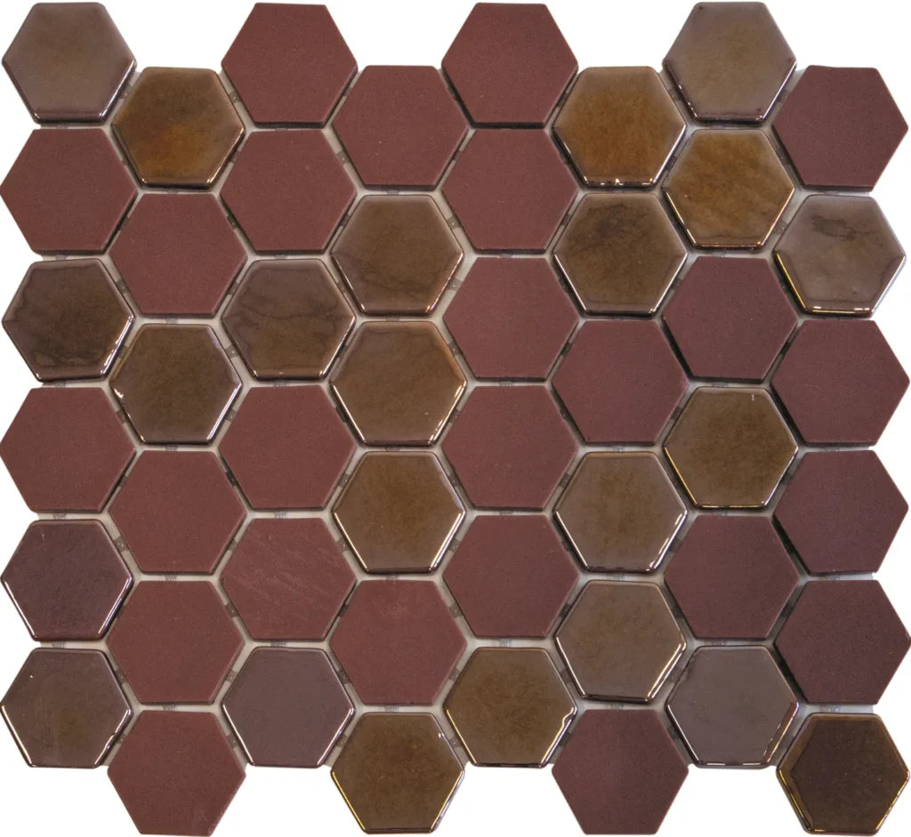 Burgundy Matt Glossy mozaïektegel 3