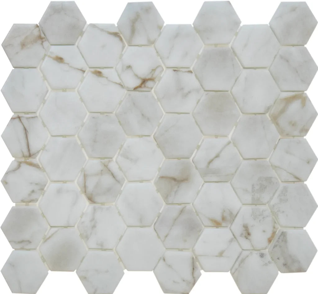 Bianco Marble Print Matt mozaïektegel 3