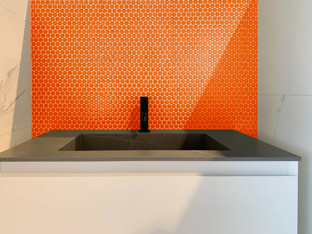 Orange Glossy mozaïektegel 2