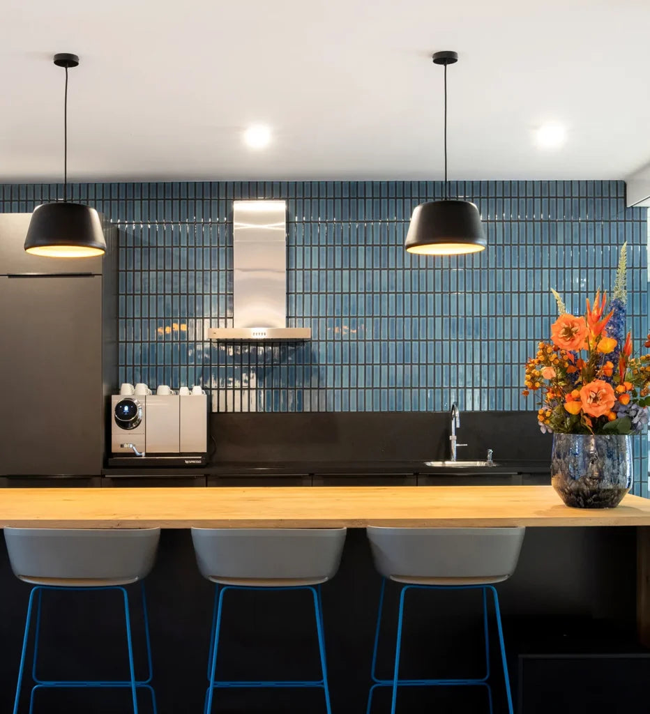 Azure Blue Speckle Glossy mozaïektegel 4