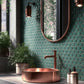 Forest Green Glossy mozaïektegel 2