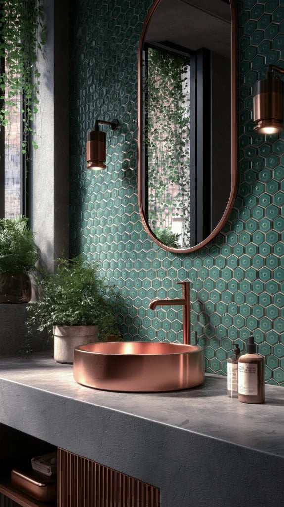 Forest Green Glossy mozaïektegel 2