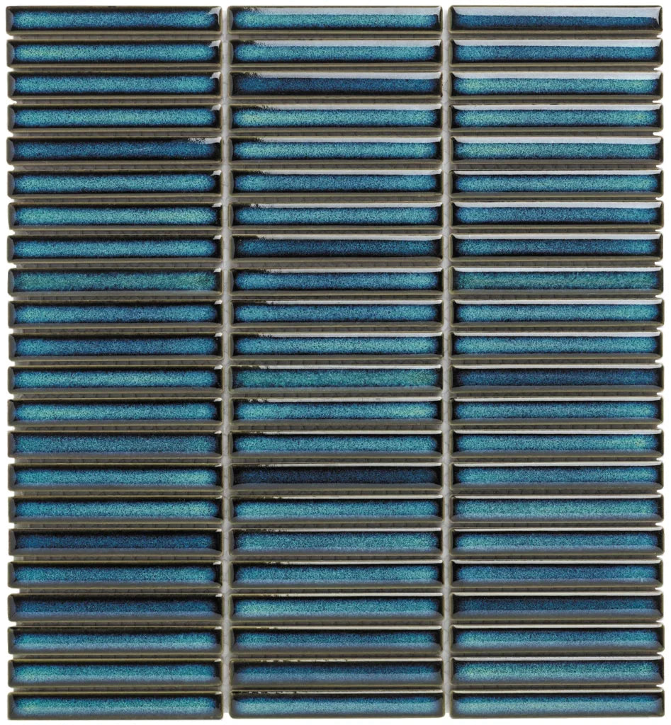 Azure Blue Speckle Glossy mozaïektegel 3