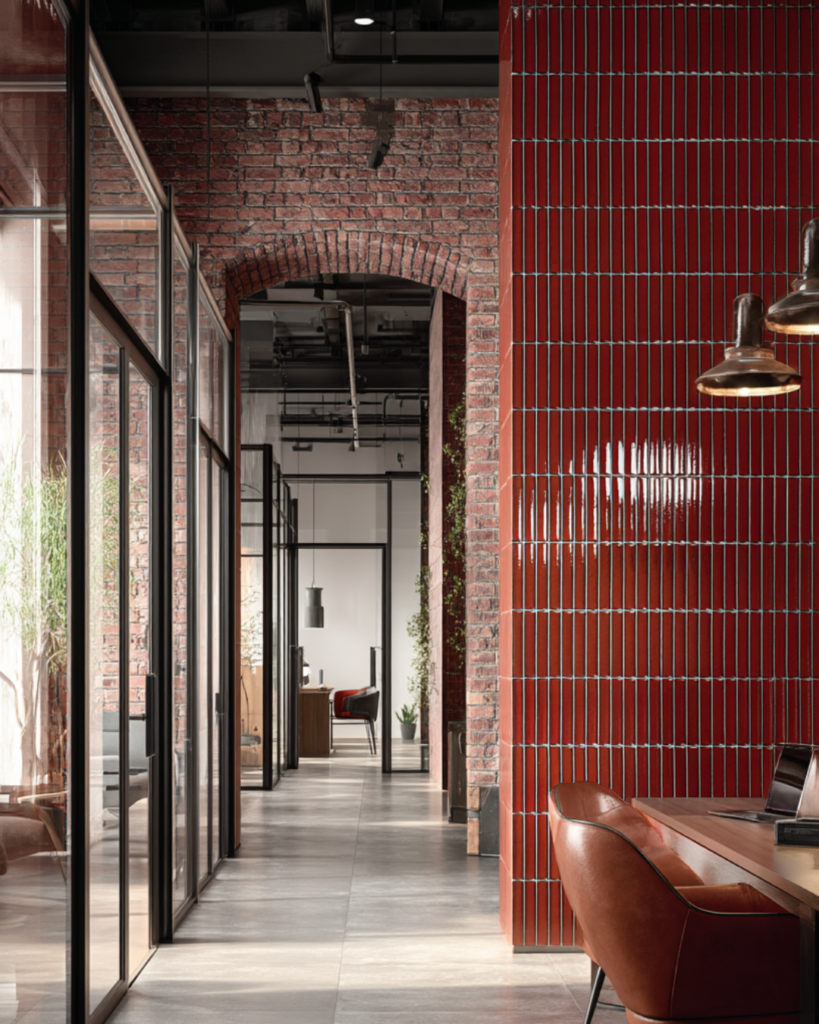 Terra Red Glossy mozaïektegel 8
